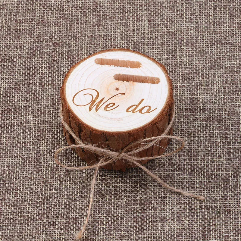 Custom Engraved Log-Shaped Ring Bearer