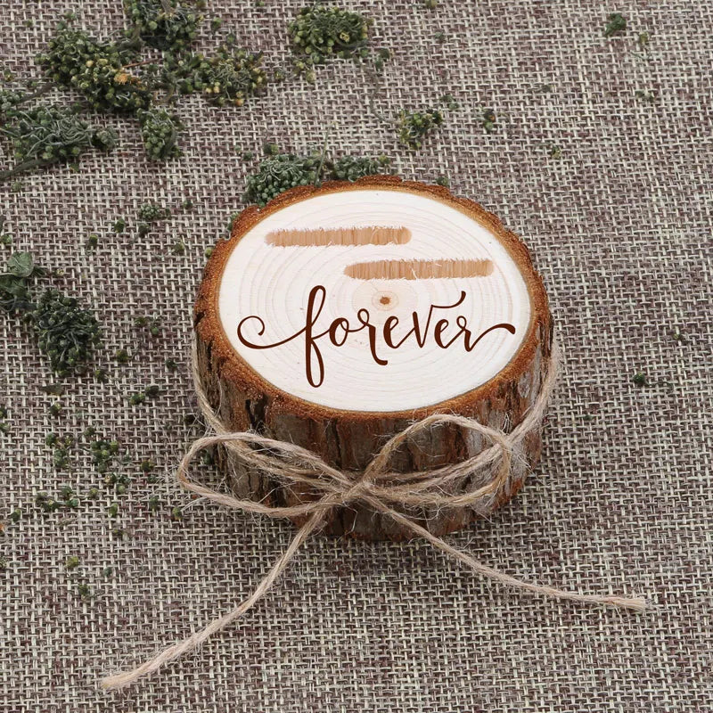 Custom Engraved Log-Shaped Ring Bearer