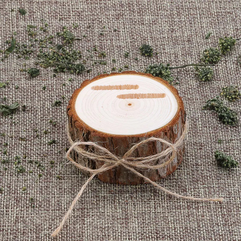 Custom Engraved Log-Shaped Ring Bearer