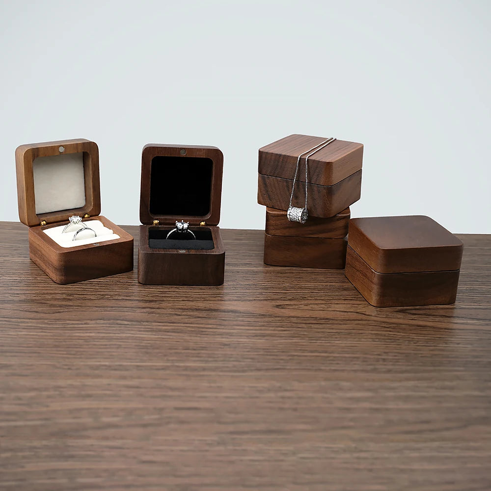 Custom Engraved Wooden Single Action Jewelry Gift Box