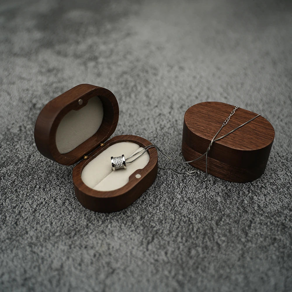 Custom Engraved Elipse-Shaped Jewelry Gift Box