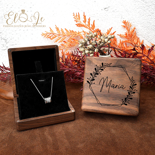 Custom Engraved Square-Shaped Wooden Necklace Display