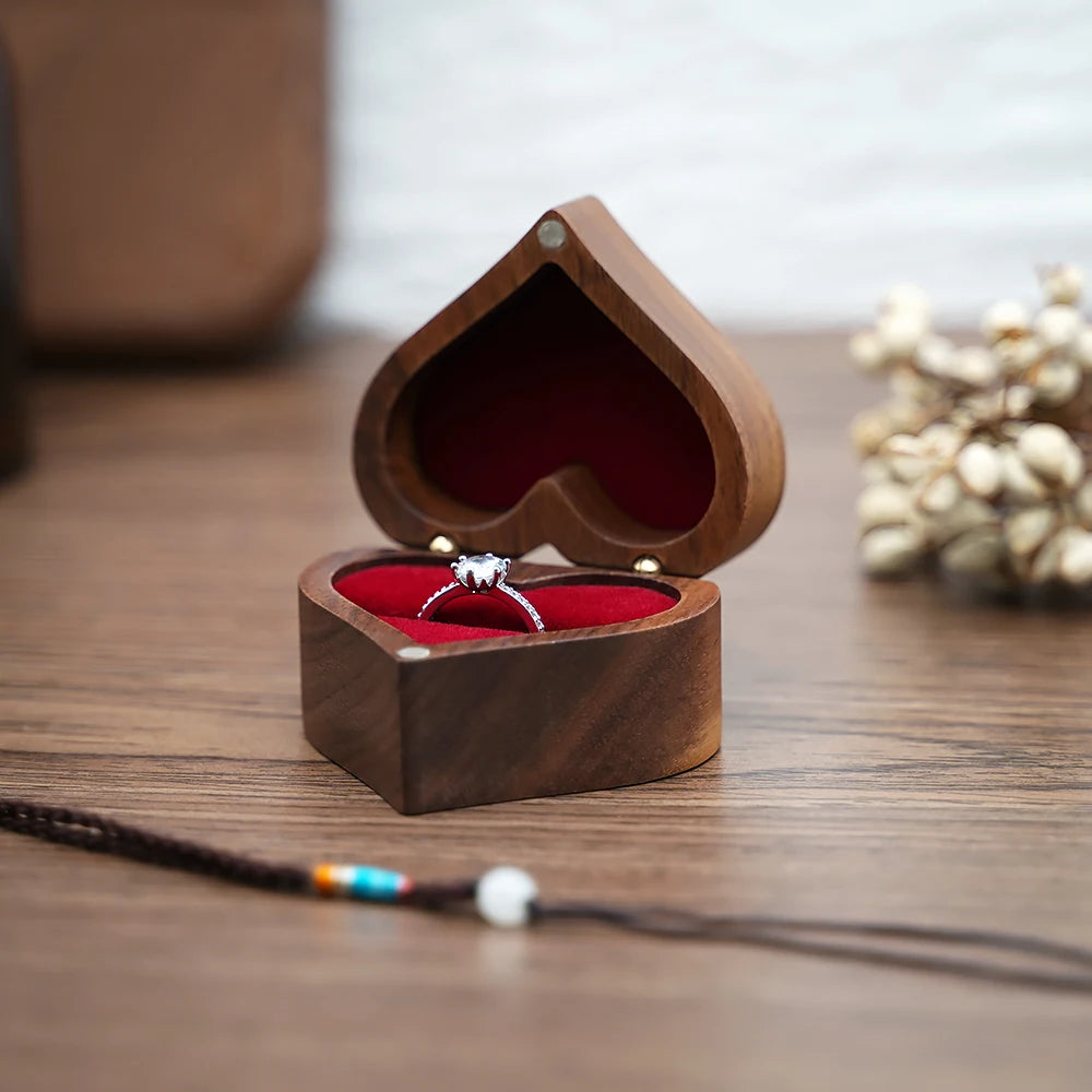 Custom Engraved Heart-Shaped Jewelry Gift Box