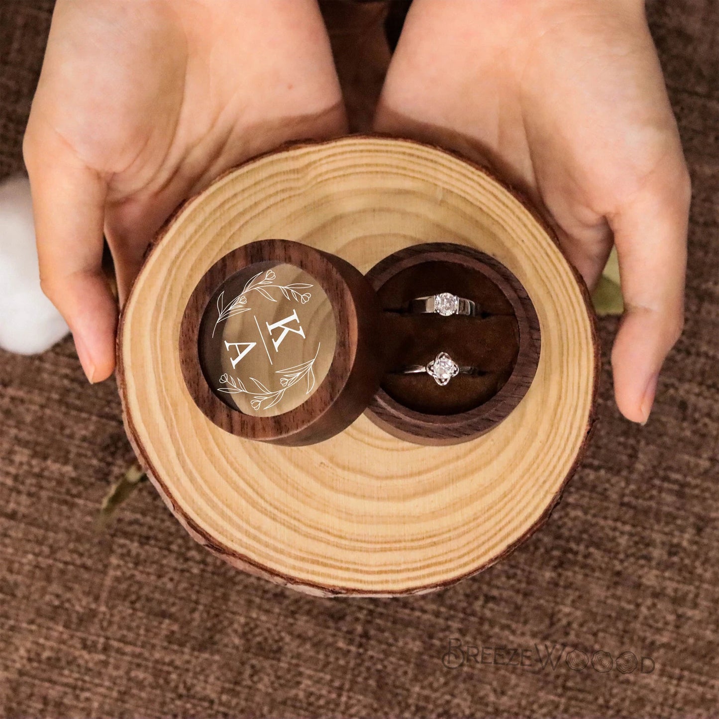 Custom Engraved Wooden Ring Bearer