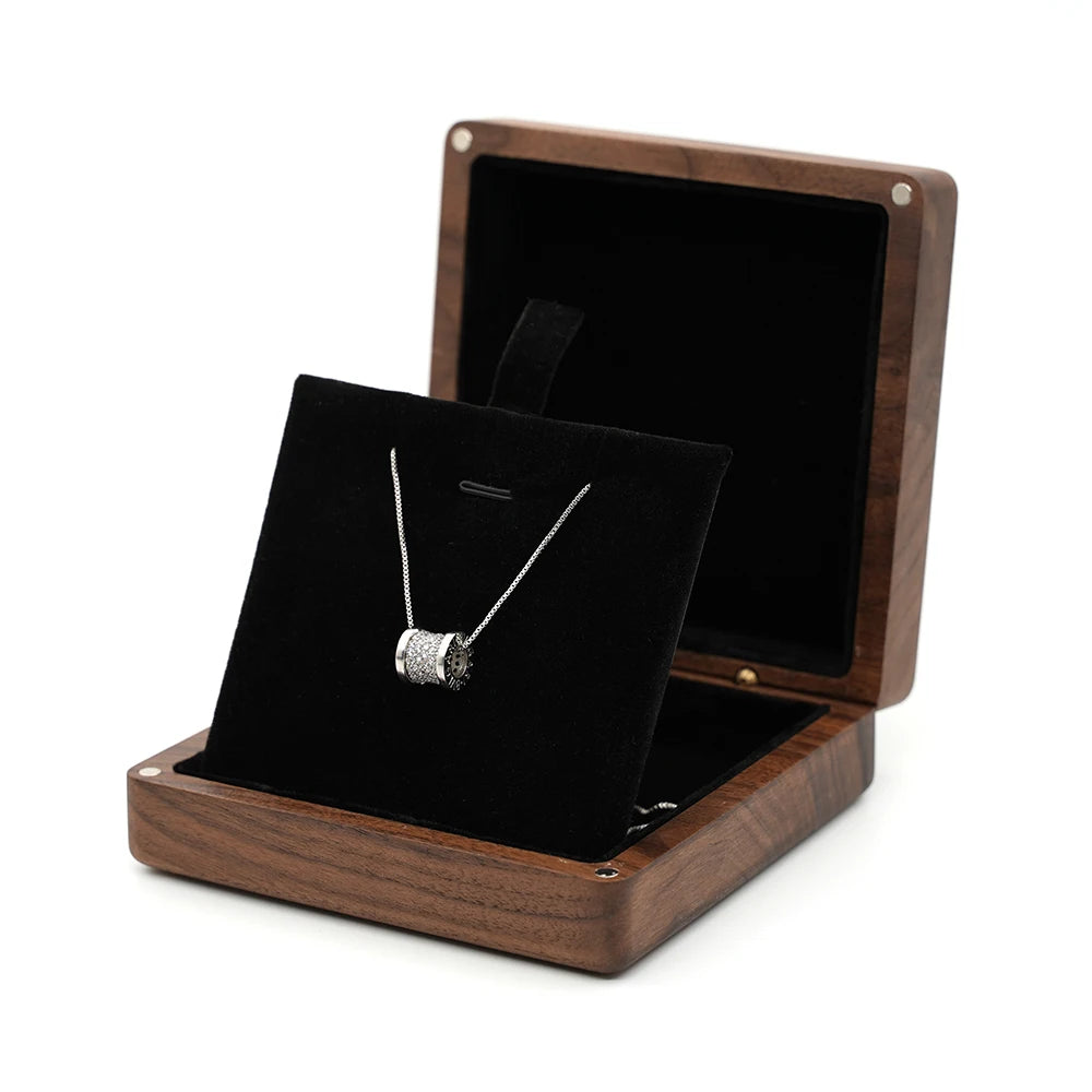 Custom Engraved Square-Shaped Wooden Necklace Display