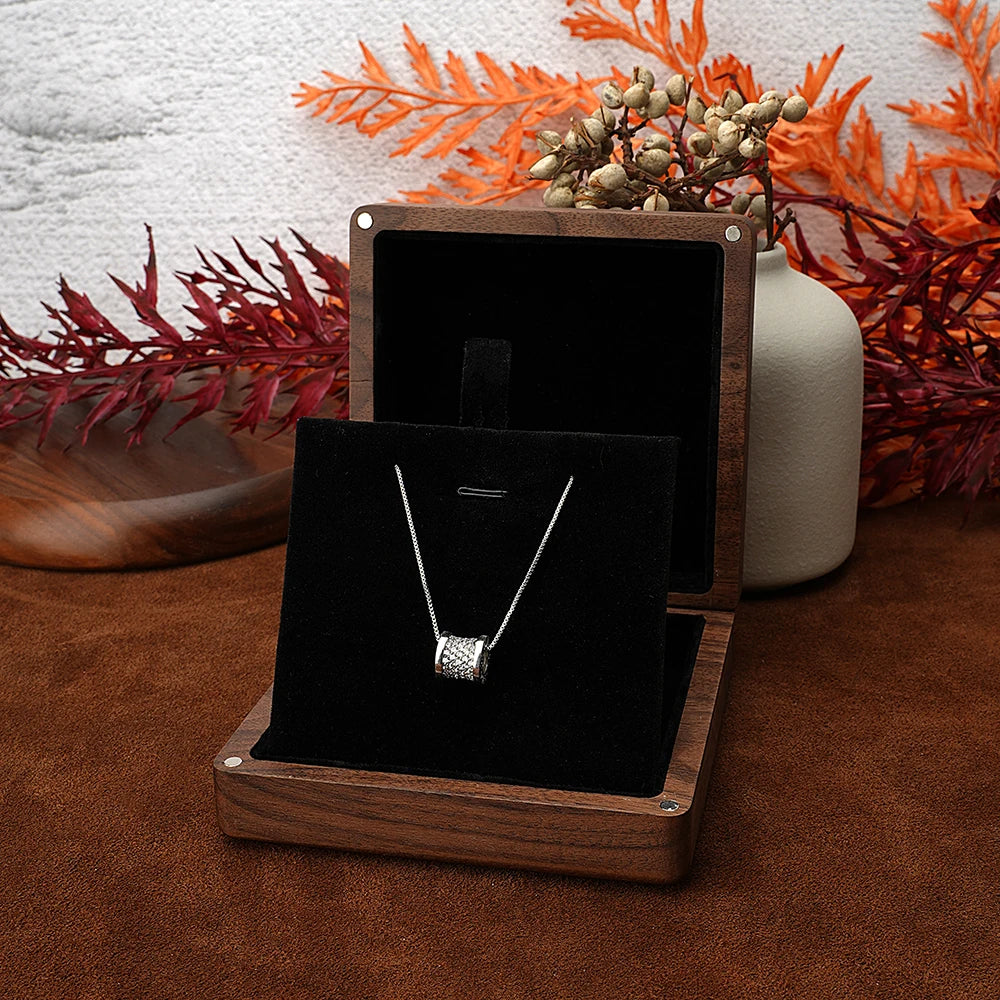 Custom Engraved Square-Shaped Wooden Necklace Display